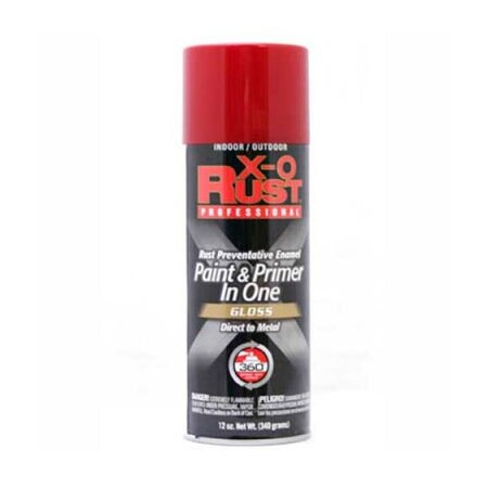 General Paint And Manufacturing X-O Rust 12 oz. Aerosol Rust Preventative Paint & Primer In One, Fiesta Red, Gloss - 125837